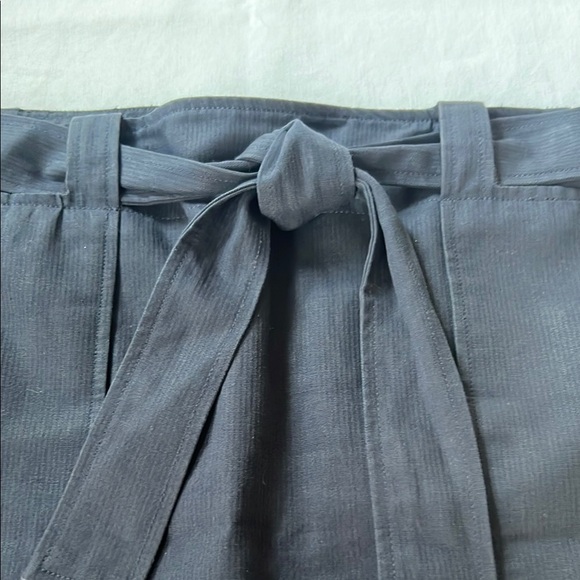 A.P.C. Navy A-Line Mini Skirt with Tie Front - Picture 2 of 5